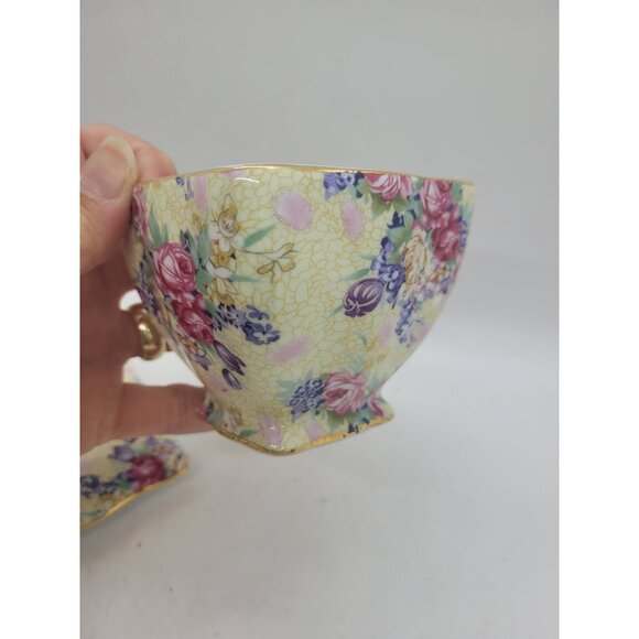 VTG Royal Cotswolds Floral Chintz Porcelain Lidded Box Gold Trim Cotagecore - Picture 4 of 5